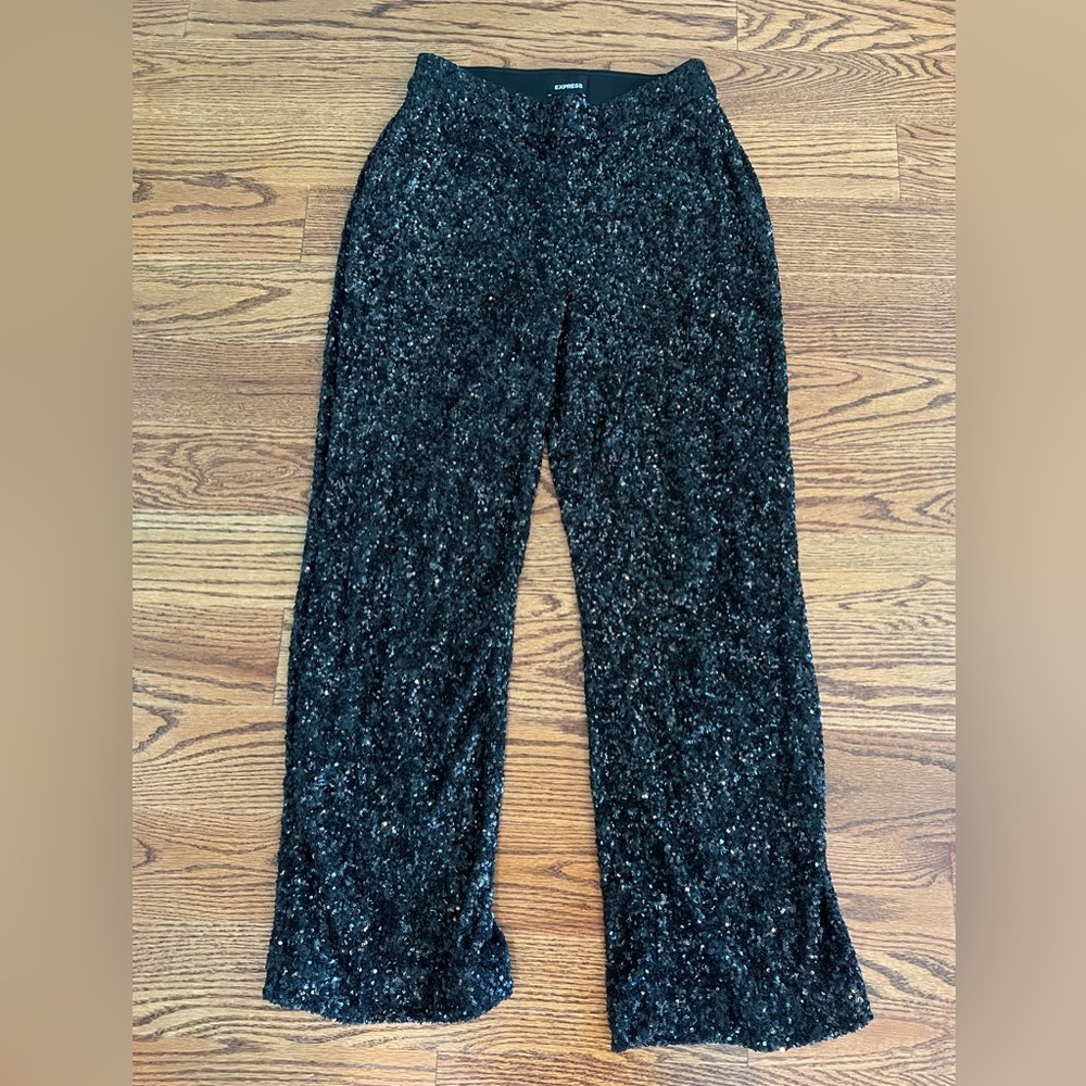 Sequin High Rise Trousers